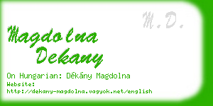 magdolna dekany business card