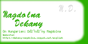magdolna dekany business card